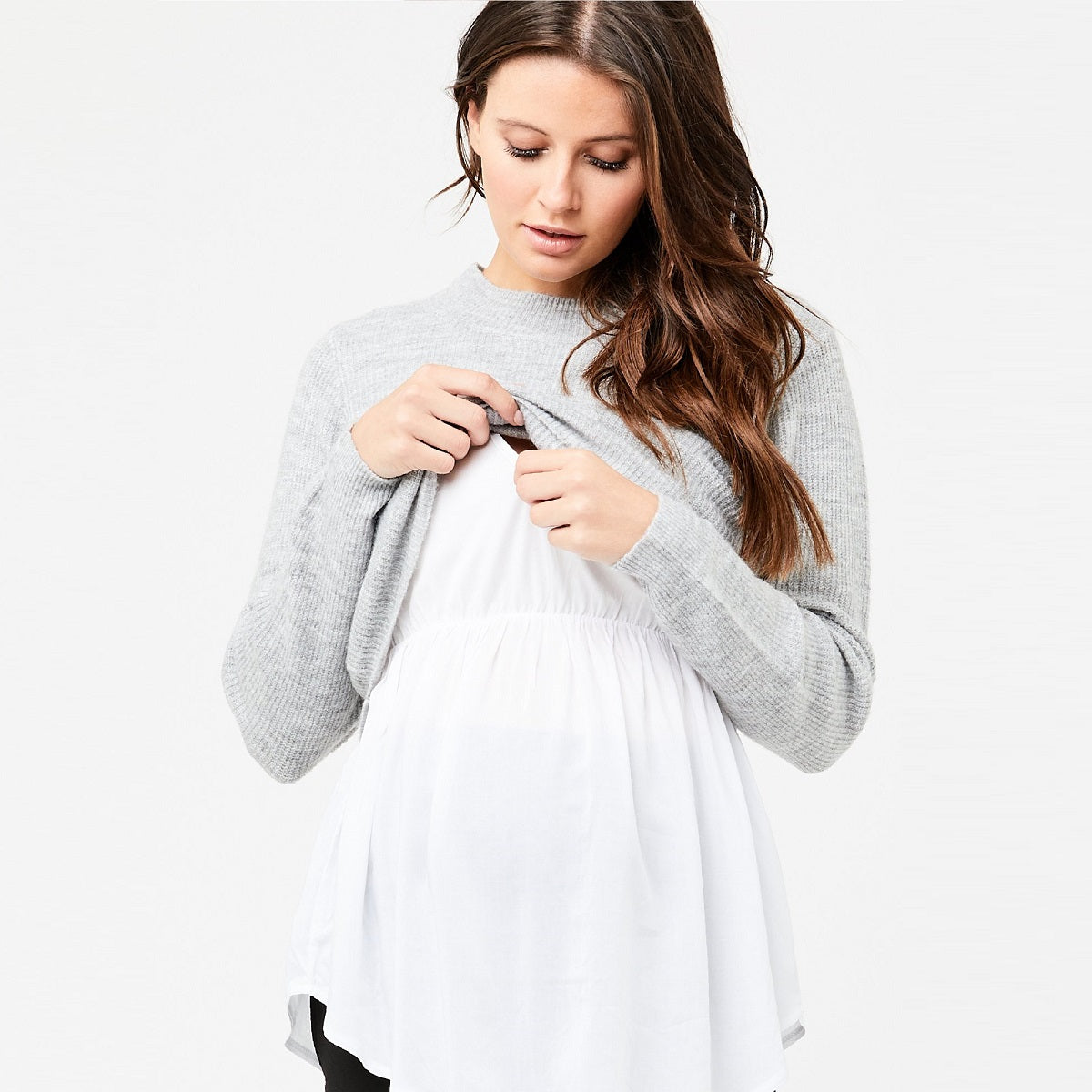 Grey Mandy Detachable Nursing Knit