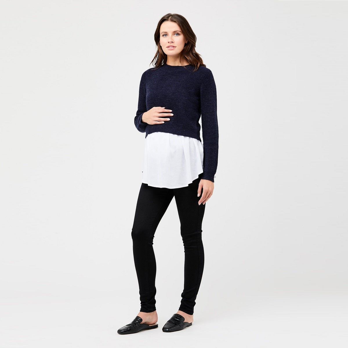 Navy Mandy Detachable Nursing Knit