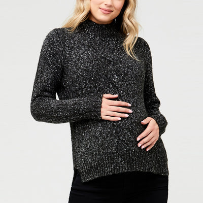 Black Cable Nursing Knit