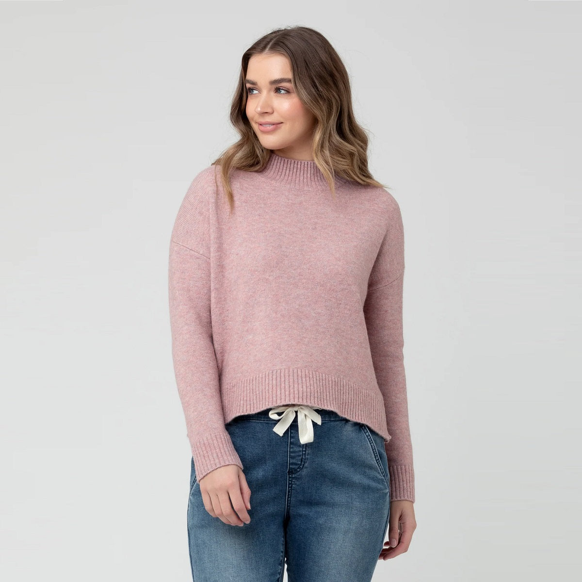 Pink Jade Crop Nursing Knit