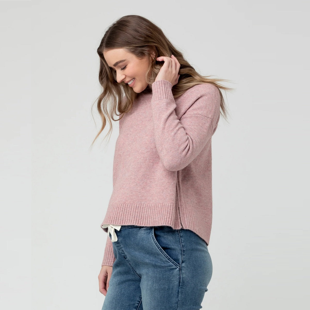 Pink Jade Crop Nursing Knit