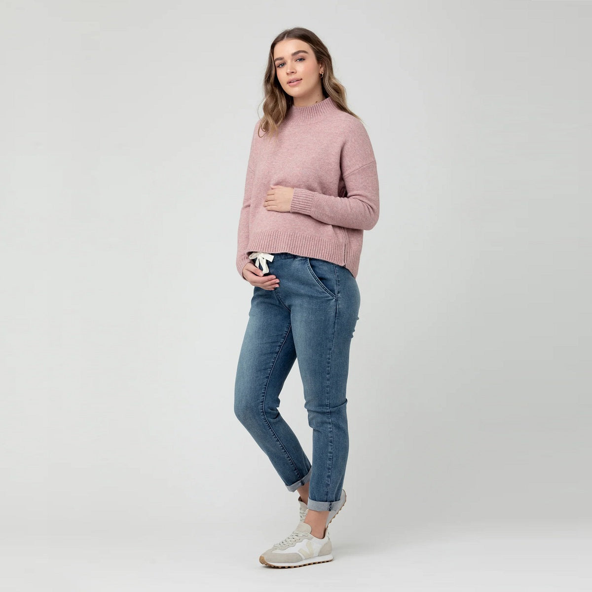 Pink Jade Crop Nursing Knit