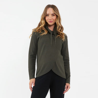 Khaki Cassie Cross Over Nursing Knit