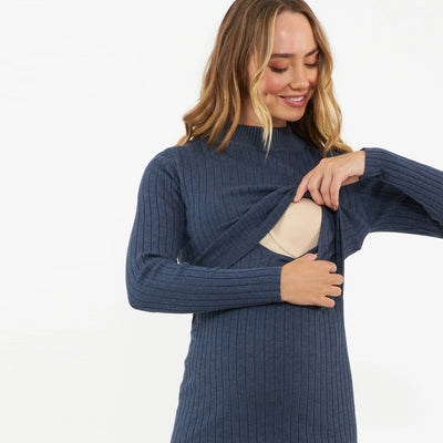 Denim Marle Nella Rib Nursing Knit Dress