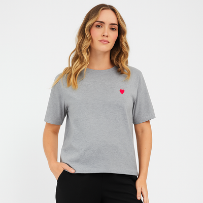 MamaHeart Gray Short Sleeve Tee