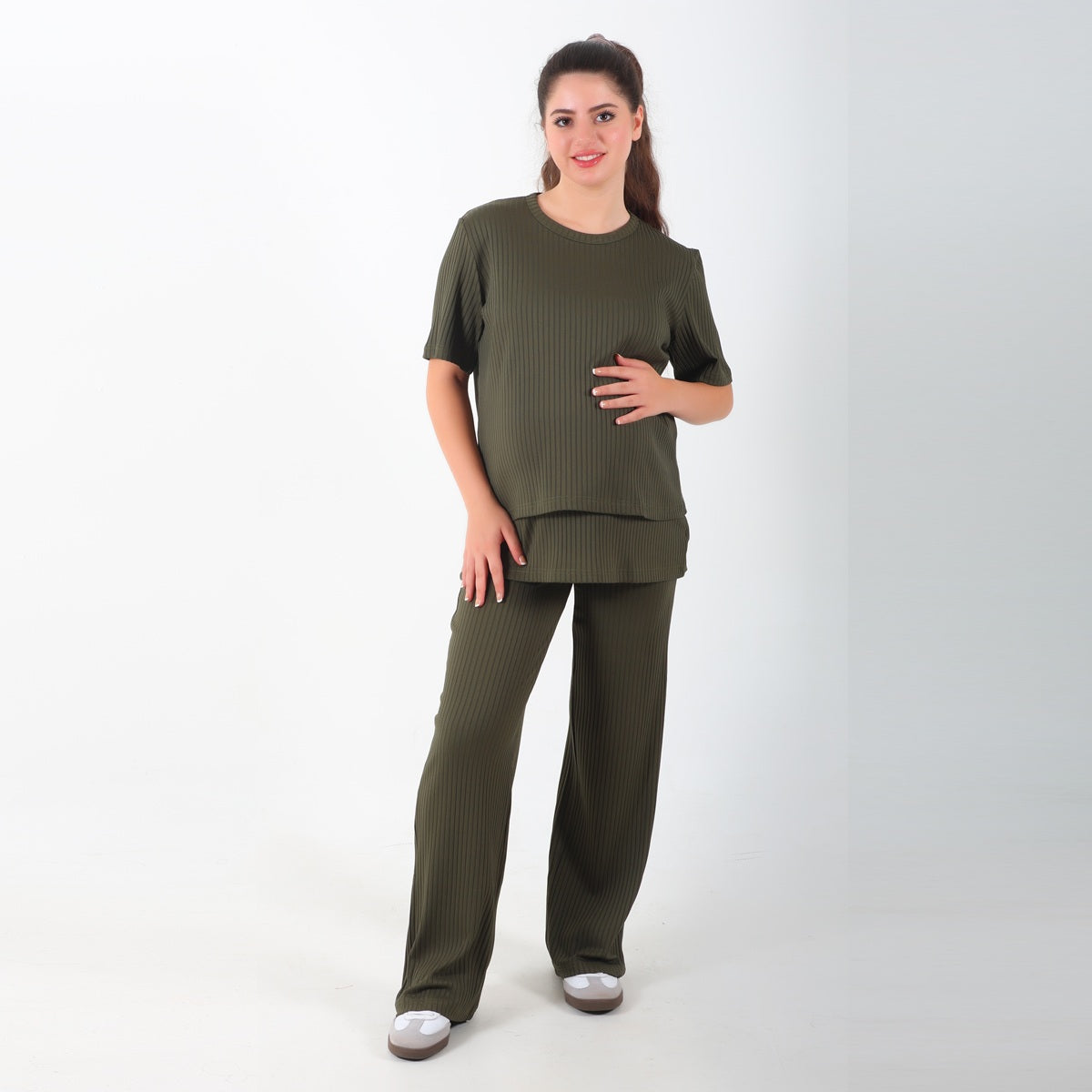 Green Cherry Stripe Suit