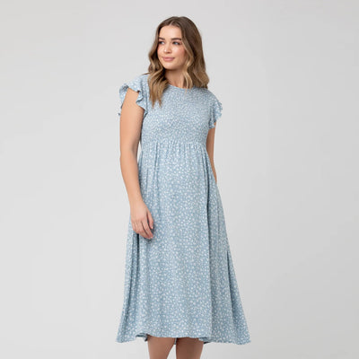 Petrol Ava Shirred Dress