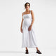 White Simone Tie Back Linen Dress