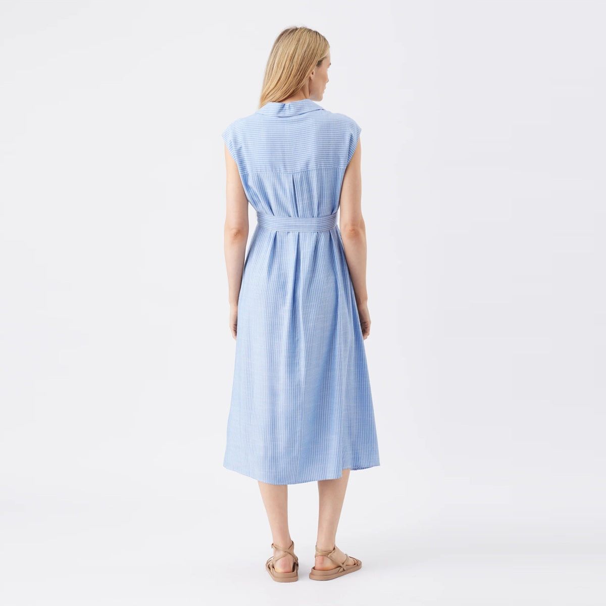 Blue Abby Stripe Shirt Dress