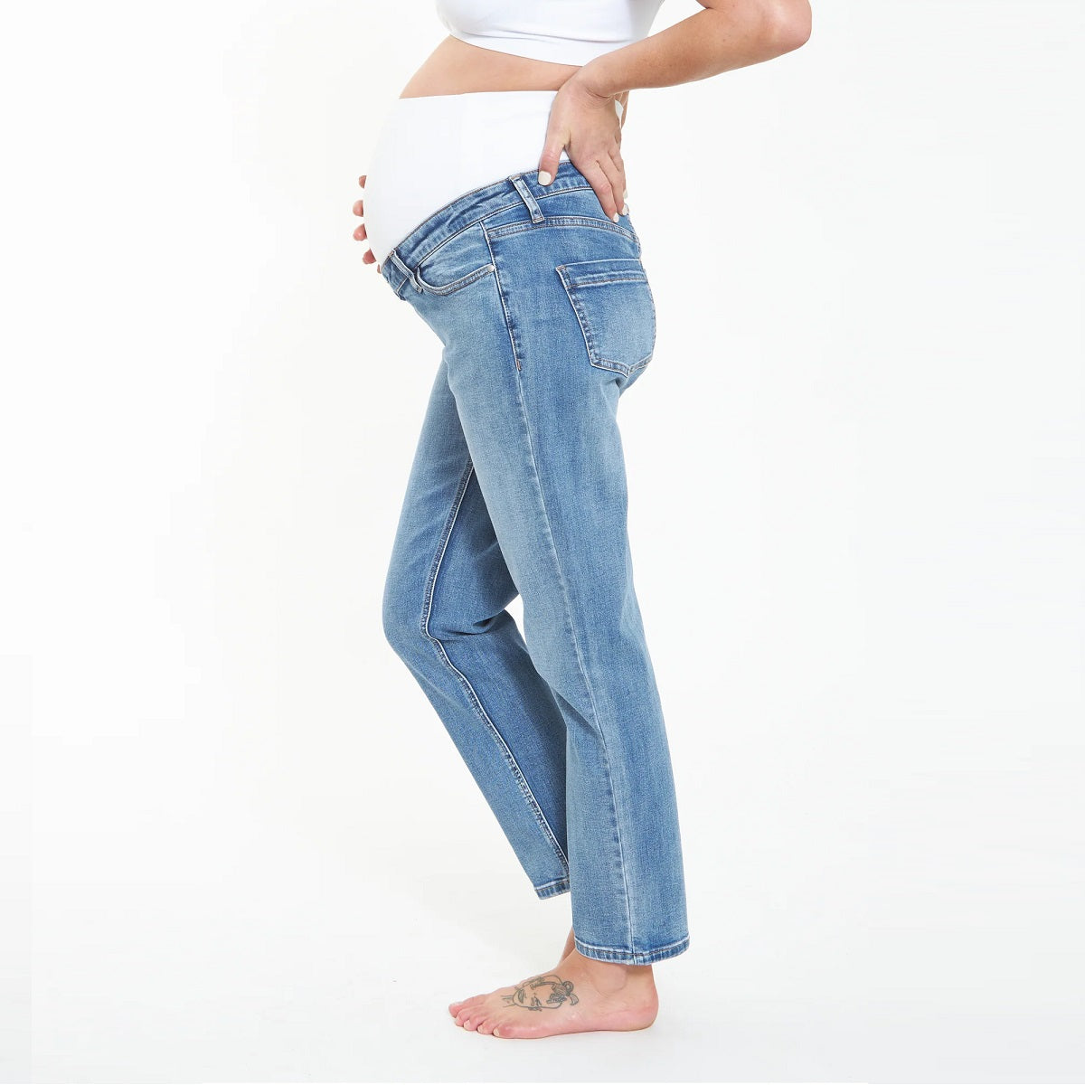 Vintage Wash Hunter Over Bump Crop Jean