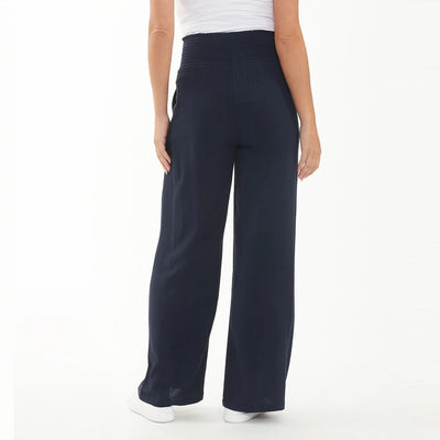 Navy Marlow Shirred Pant