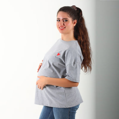 MamaHeart Gray Short Sleeve Tee