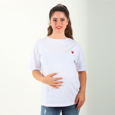 MamaHeart White Short Sleeve Tee