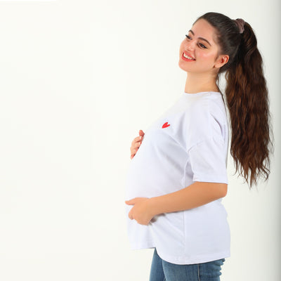 MamaHeart White Short Sleeve Tee