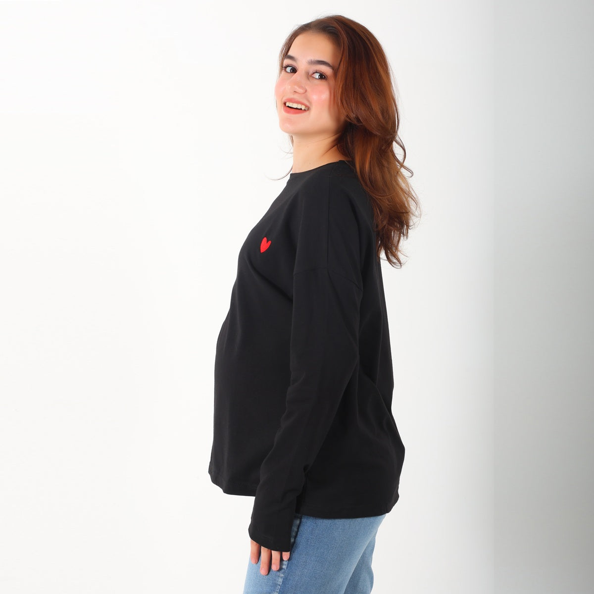 MamaHeart Black Long Sleeve Tee