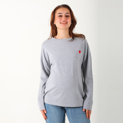 MamaHeart Gray Long Sleeve Tee