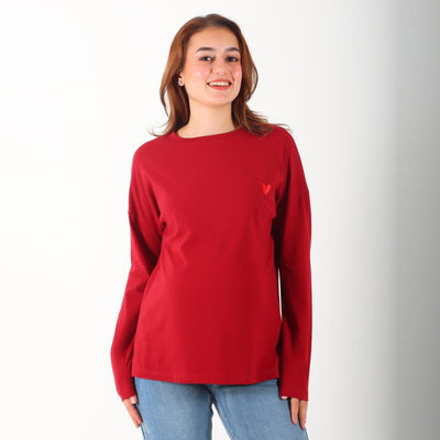MamaHeart Maroon Long Sleeve Tee