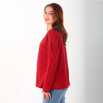 MamaHeart Maroon Long Sleeve Tee