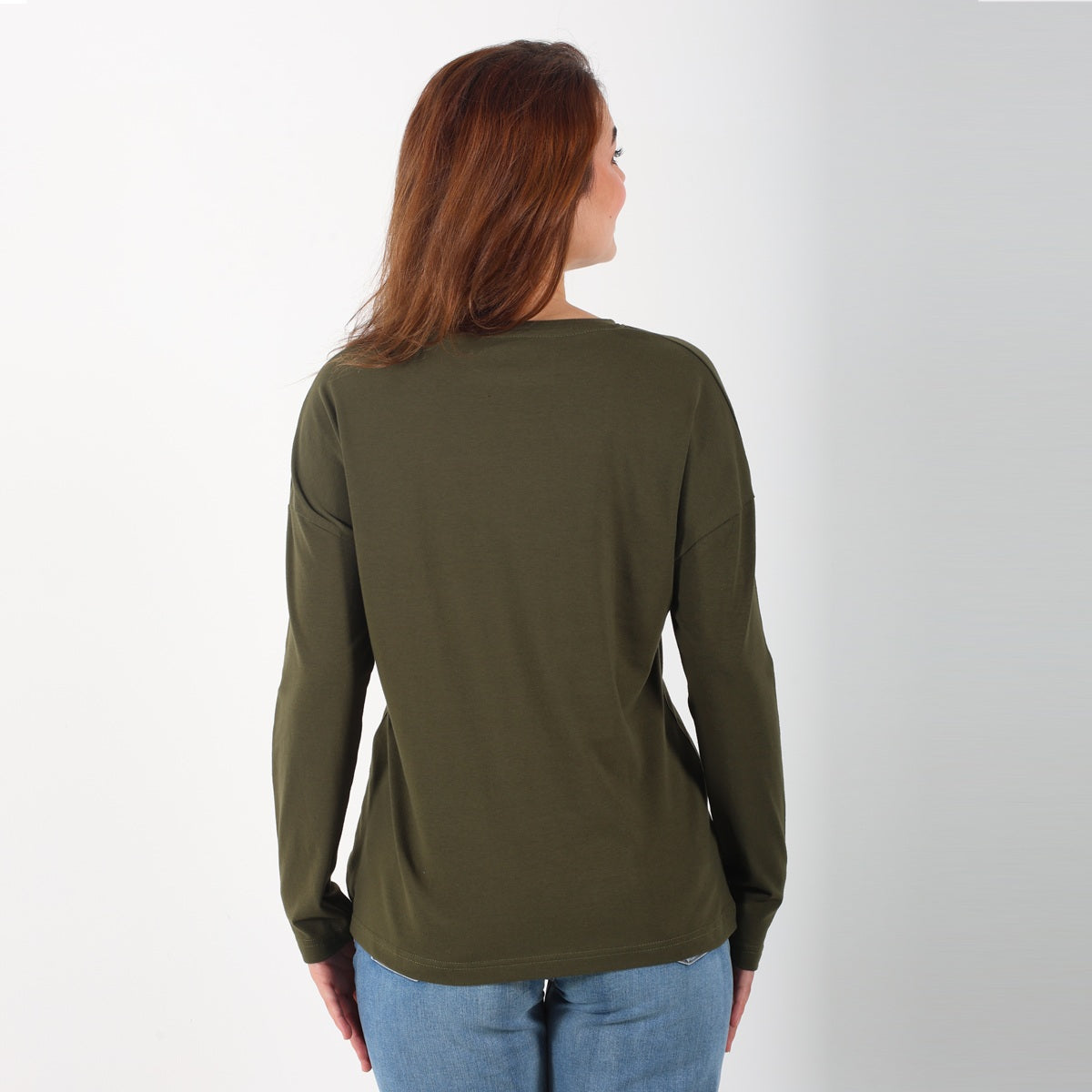 MamaHeart Olive Deep Long Sleeve Tee