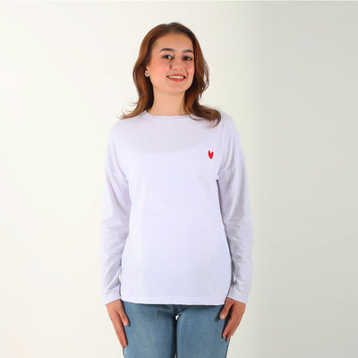 MamaHeart White Long Sleeve Tee
