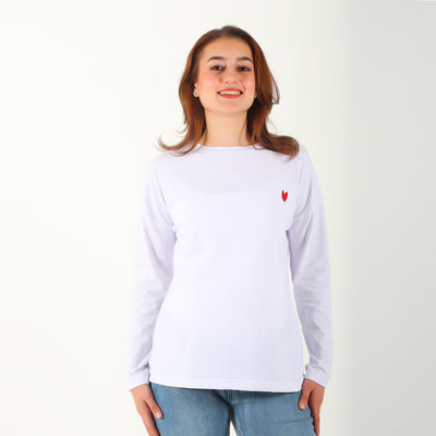 MamaHeart White Long Sleeve Tee