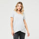 Silver Short Raw Edge Nursing Top