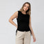 Black Jodie Ruched Rib Tank
