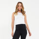 White Jodie Ruched Rib Tank