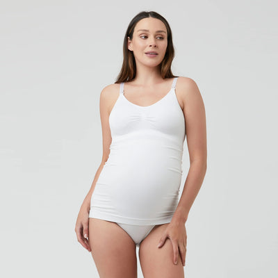 White Seamless Nursing Tank