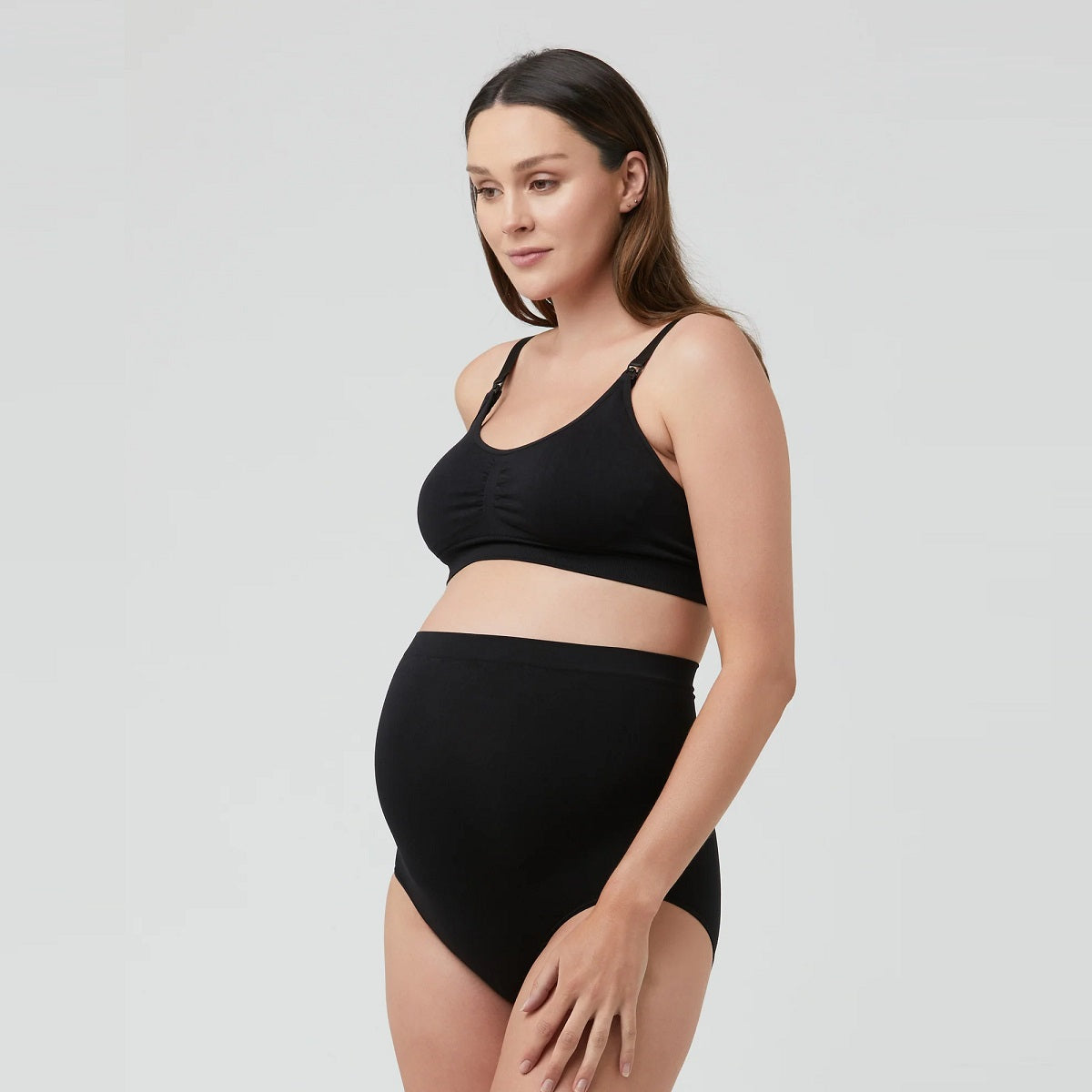 Black Seamless Nursing Bra