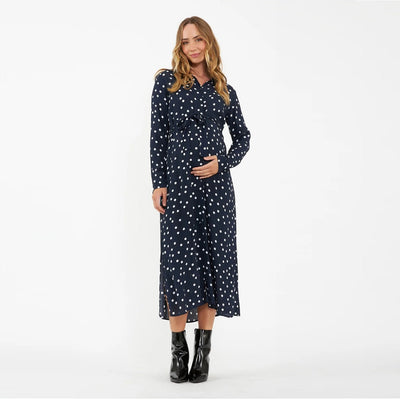 Navy Spot Shirt Dress