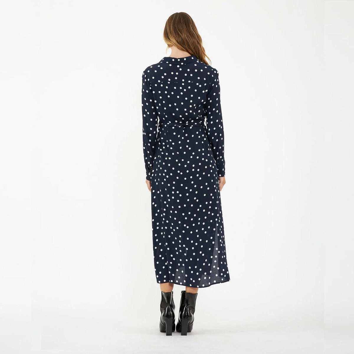 Navy Spot Shirt Dress