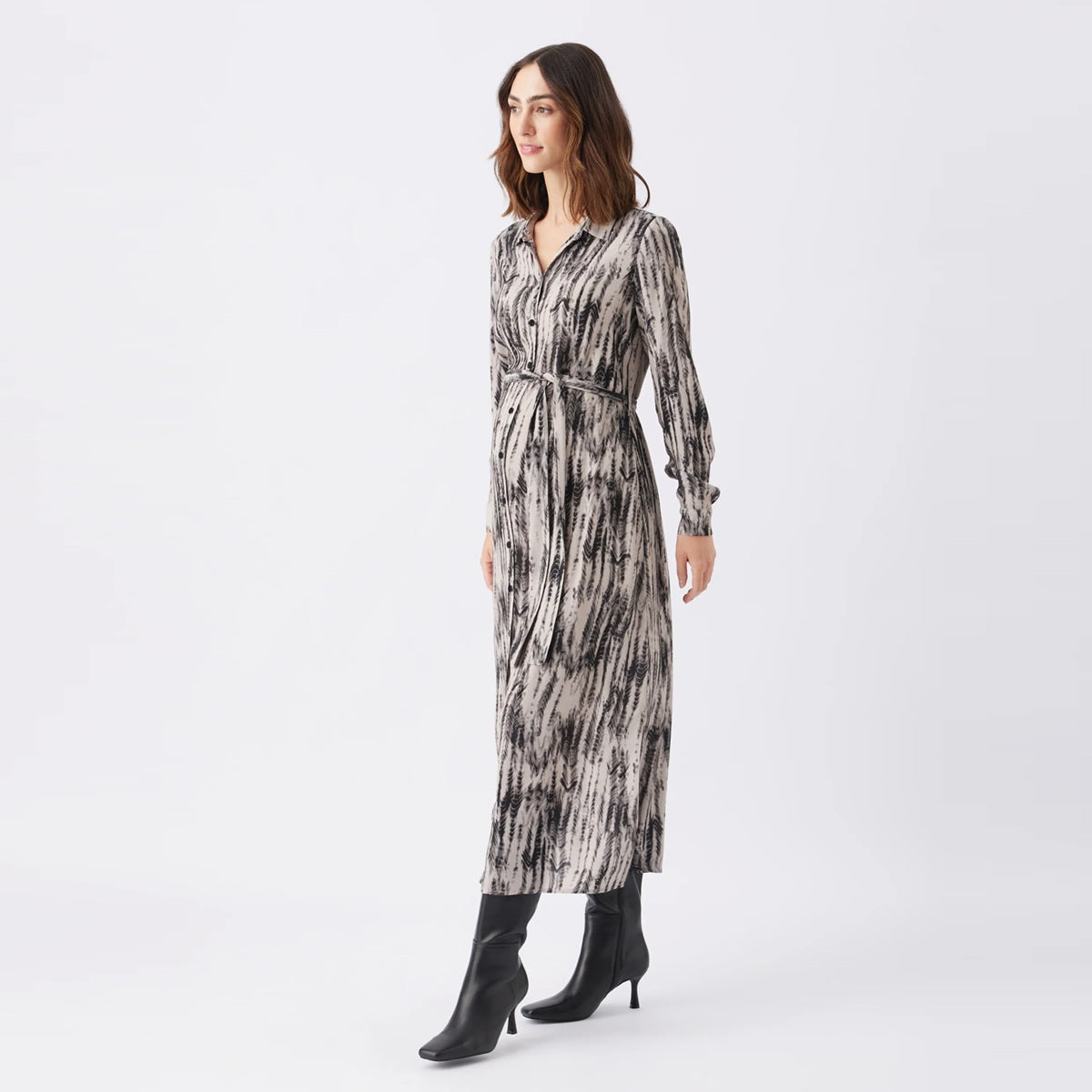 Natural Black Sylvia Shirt Dress