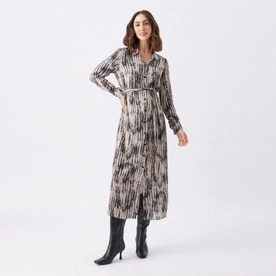 Natural Black Sylvia Shirt Dress
