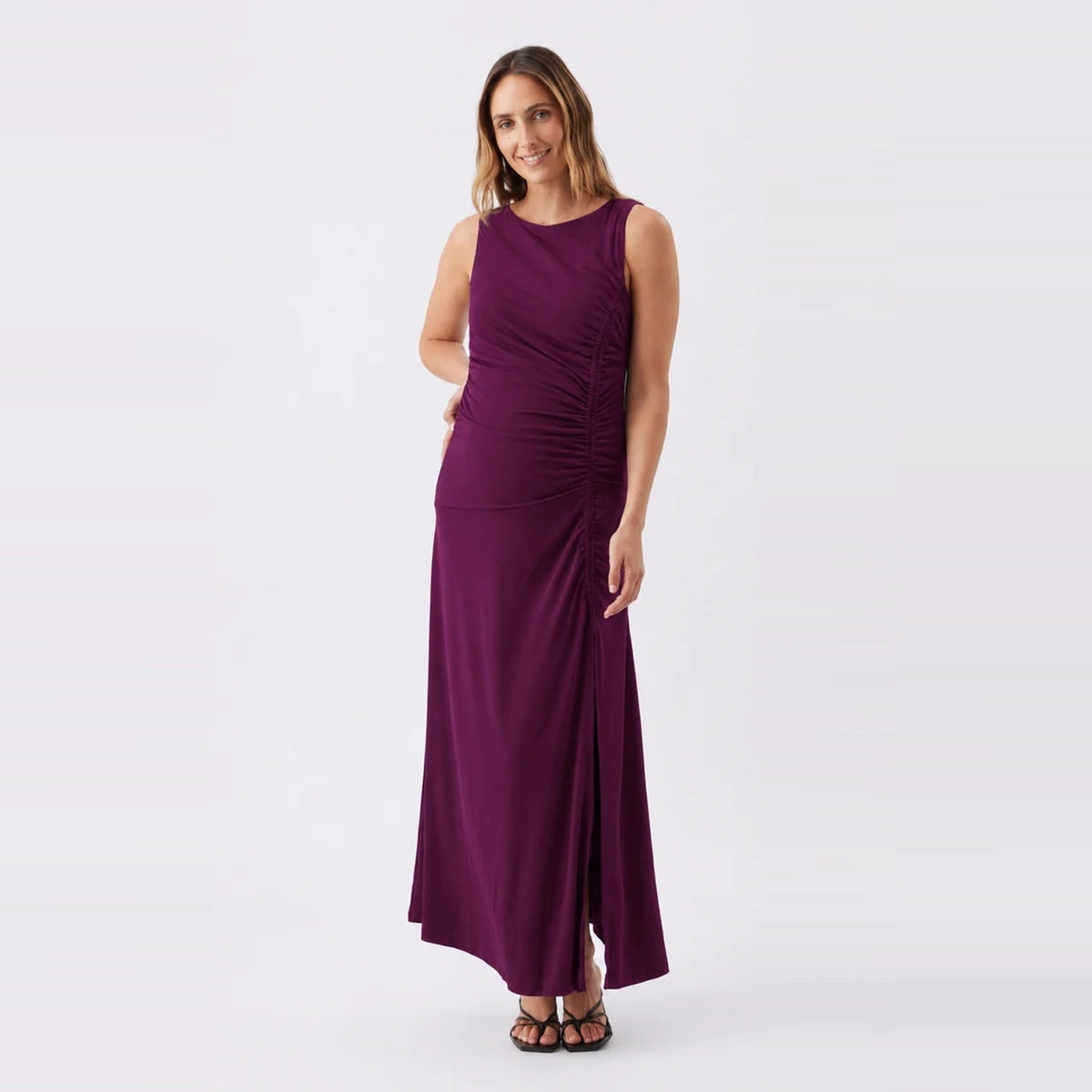 Purple Erika Ruched Dress