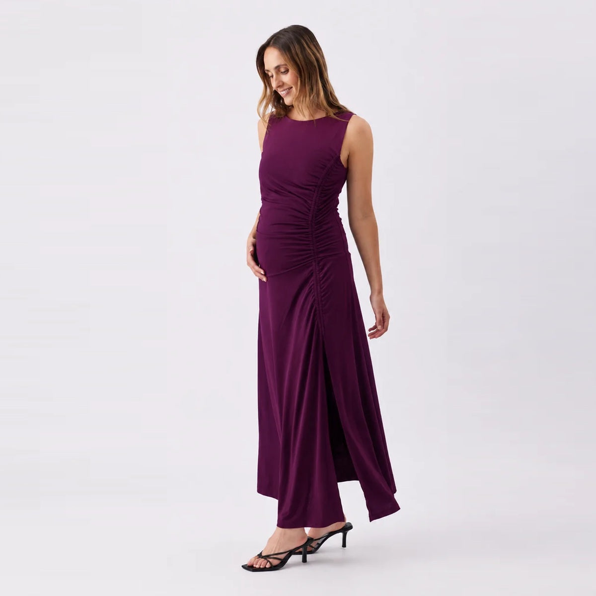 Purple Erika Ruched Dress