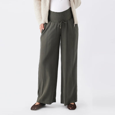 Olive Wide Leg Tencel Pant