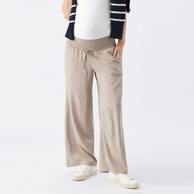 Taupe Wide Leg Tencel Pant