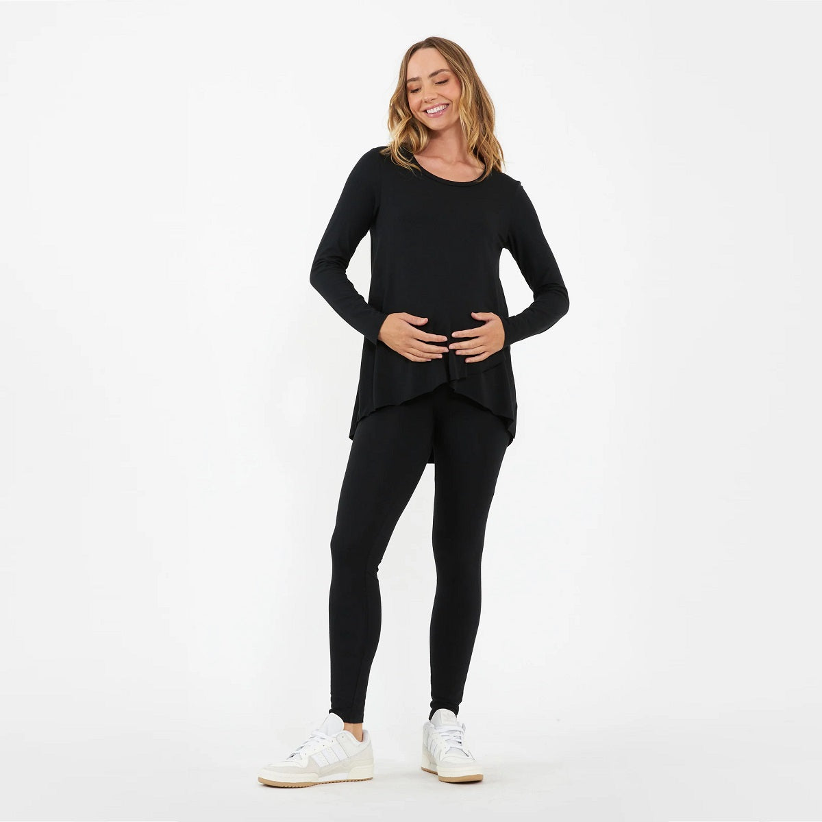 Black Raw Edge Nursing Top