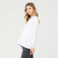 White Raw Edge Nursing Top