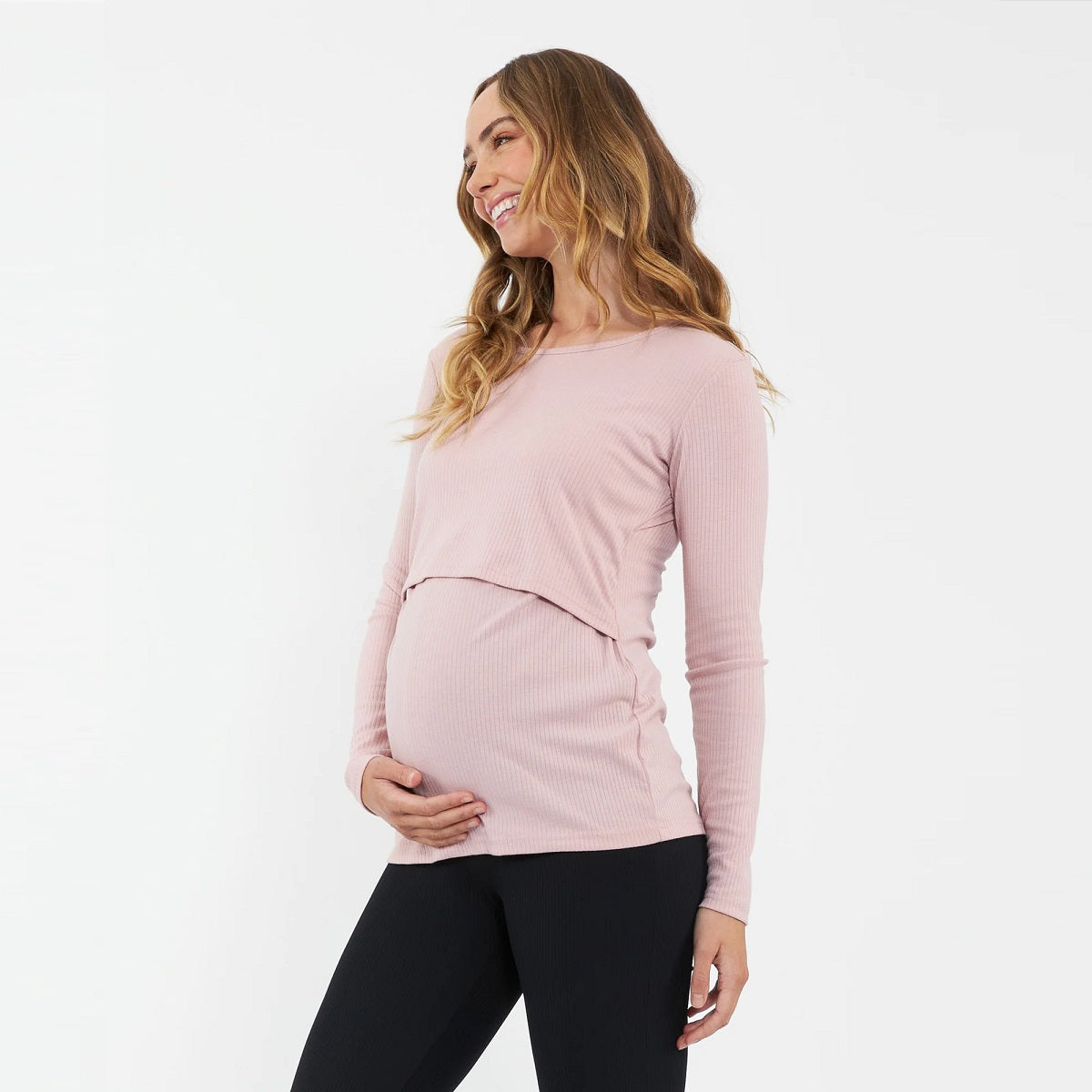 Dusty Pink Tessa Rib Nursing Top