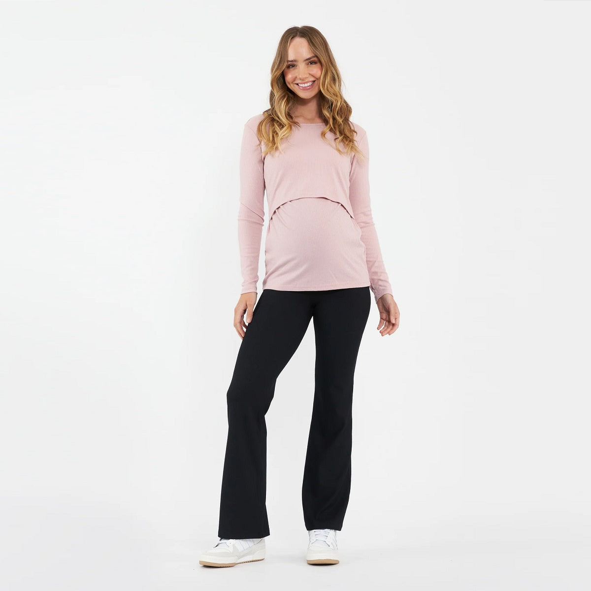 Dusty Pink Tessa Rib Nursing Top