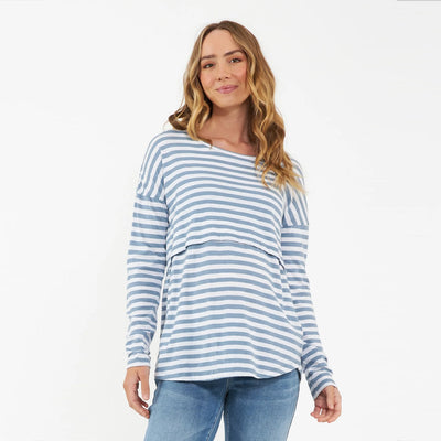 Petrol Lionel Long Sleeve Nursing Tee