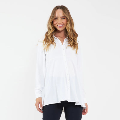 White Tina Peplum Shirt