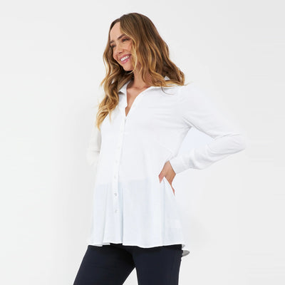 White Tina Peplum Shirt