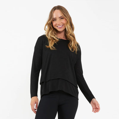 Black Jazmin Long Sleeve Nursing Top