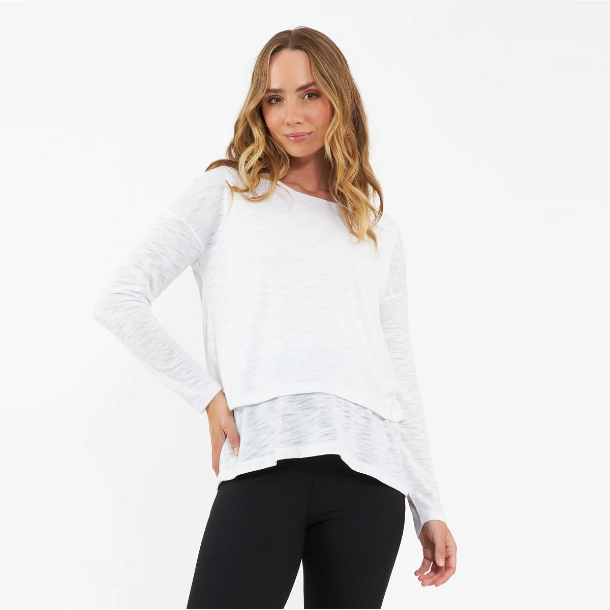 White Jazmin Long Sleeve Nursing Top