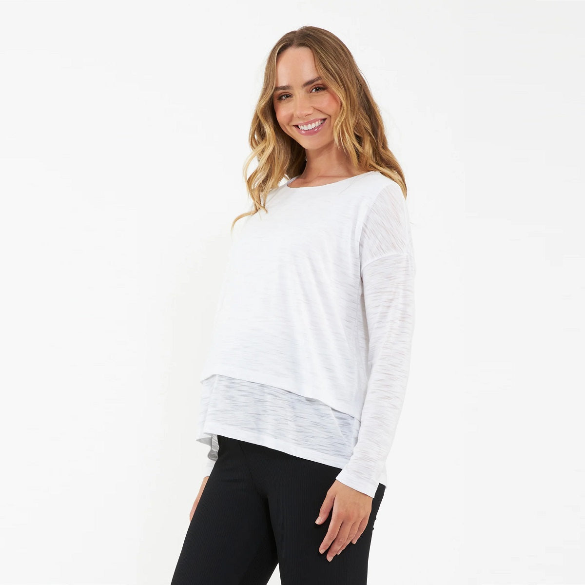 White Jazmin Long Sleeve Nursing Top