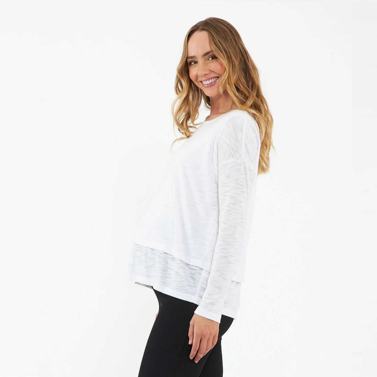 White Jazmin Long Sleeve Nursing Top