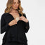 Black Evelyn Peplum Shirt